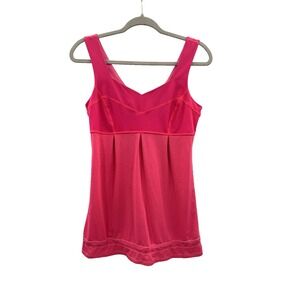 Lululemon Womens 8 Babydoll Top Tame Me Tank Flash Pink Cinch Waist Activewear
